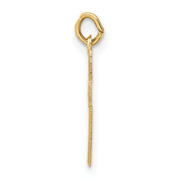 14k Polished and Textured Solid Star Cross Pendant-XR1922