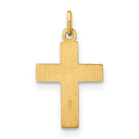14k Polished and Textured Solid Star Cross Pendant-XR1922