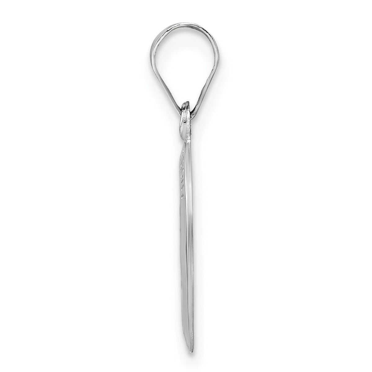 14k White Gold Polished and Satin Hollow Oval St Anthony Medal Pendant-XR1923