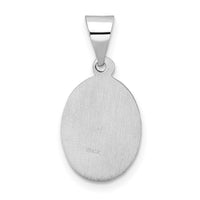 14k White Gold Polished and Satin Hollow Oval St Anthony Medal Pendant-XR1923