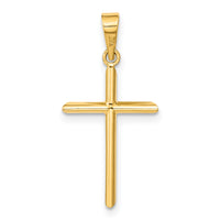 14K Polished Cross Pendant-XR1924