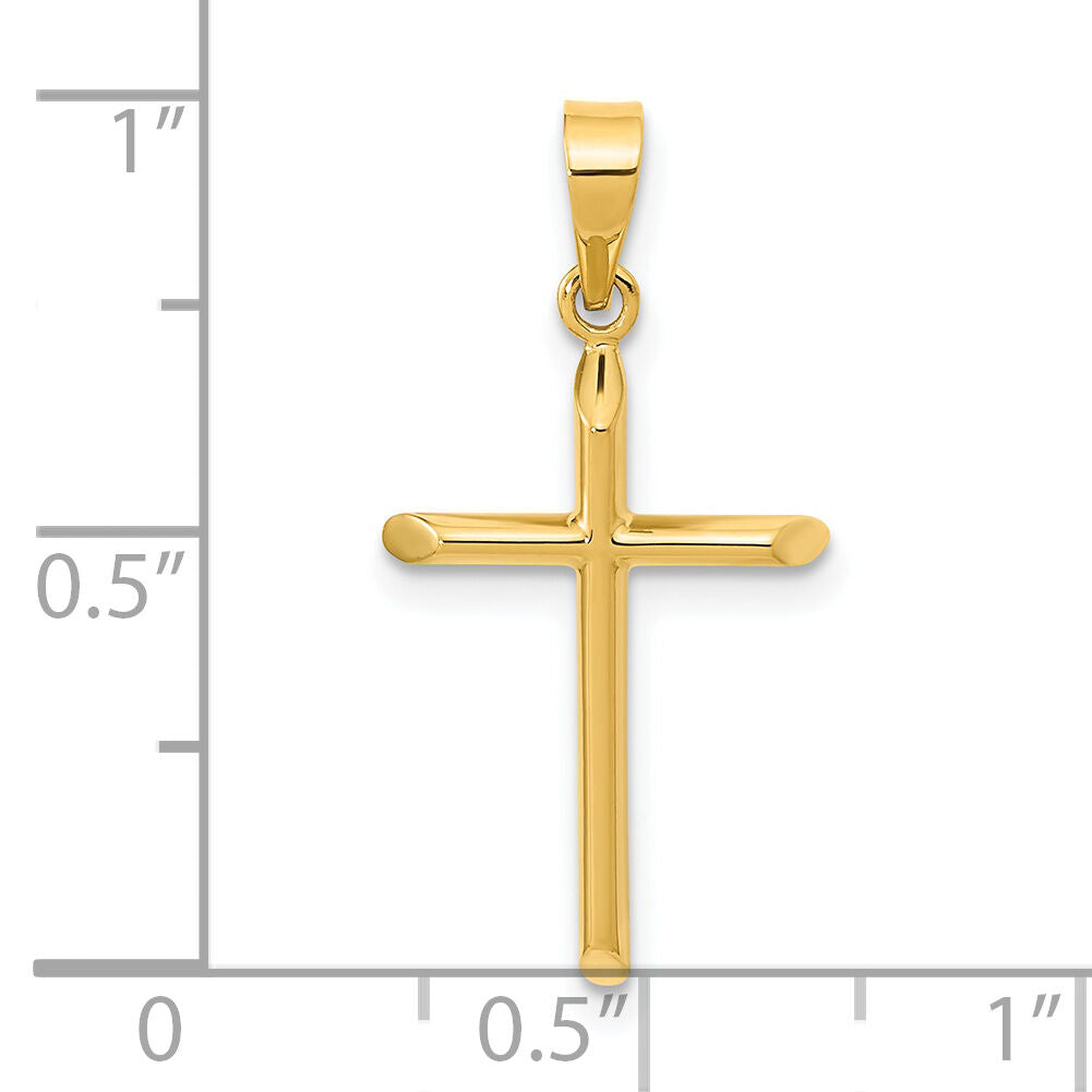 14K Polished Cross Pendant-XR1924