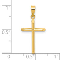 14K Polished Cross Pendant-XR1924