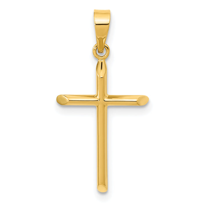 14K Polished Cross Pendant-XR1924