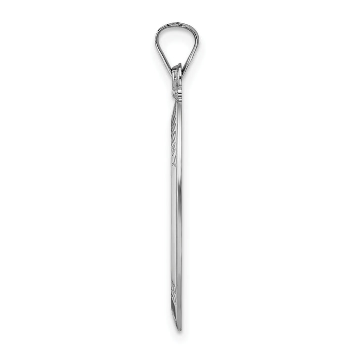 14k White Gold Polished Solid Oval St Anthony Medal Pendant-XR1925