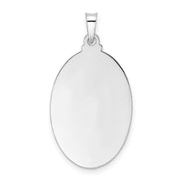 14k White Gold Polished Solid Oval St Anthony Medal Pendant-XR1925
