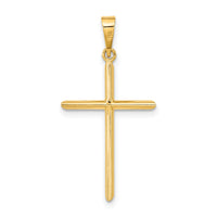 14K Polished Cross Pendant-XR1926