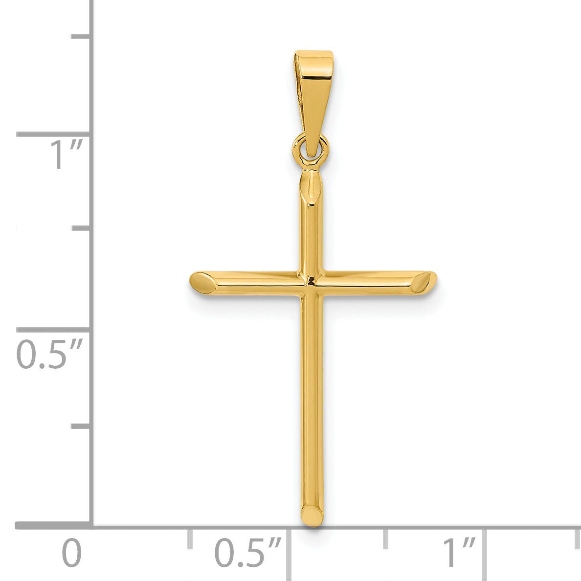 14K Polished Cross Pendant-XR1926