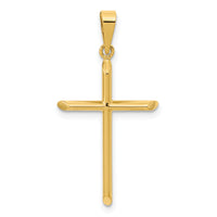 14K Polished Cross Pendant-XR1926