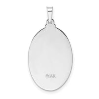 14k White Gold Polished Oval Solid Saint Christopher Medal Pendant-XR1929