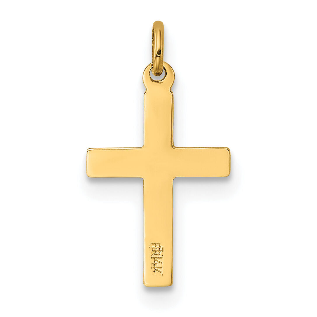 14k Floral Cross Charm-XR193