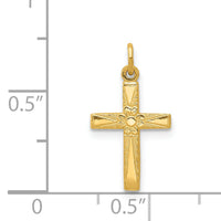 14k Floral Cross Charm-XR193