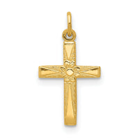 14k Floral Cross Charm-XR193