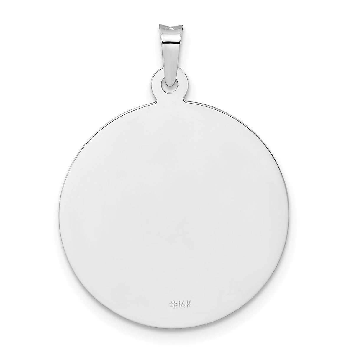 14k White Gold Polished Saint Joseph Solid Medal Pendant-XR1931