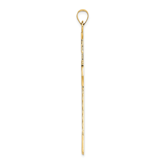 14k Polished Solid Fancy Design Cross Pendant-XR1932