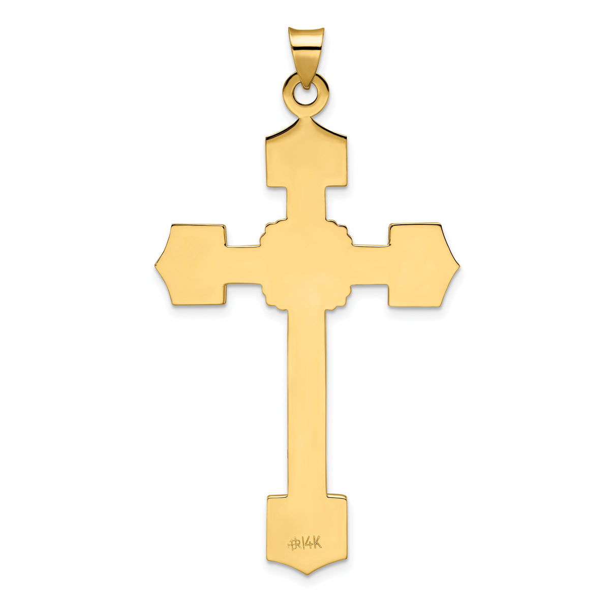 14k Polished Solid Fancy Design Cross Pendant-XR1932