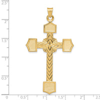 14k Polished Solid Fancy Design Cross Pendant-XR1932