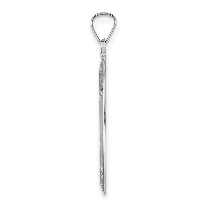 14k White Gold Polished Saint Joseph Oval Solid Medal Pendant-XR1933