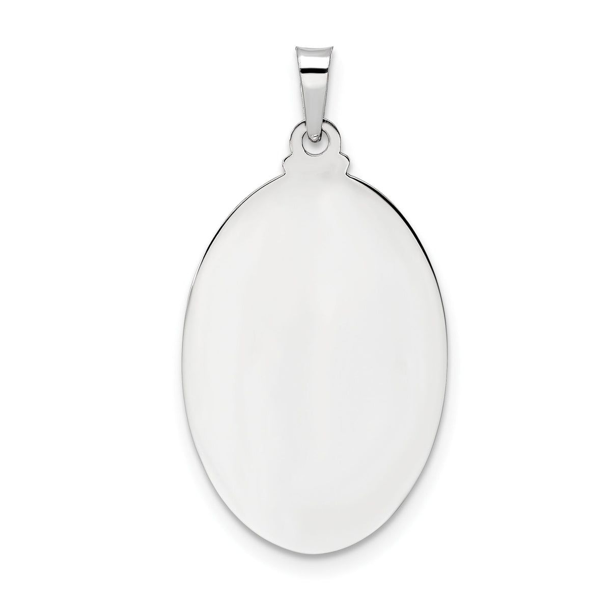 14k White Gold Polished Saint Joseph Oval Solid Medal Pendant-XR1933