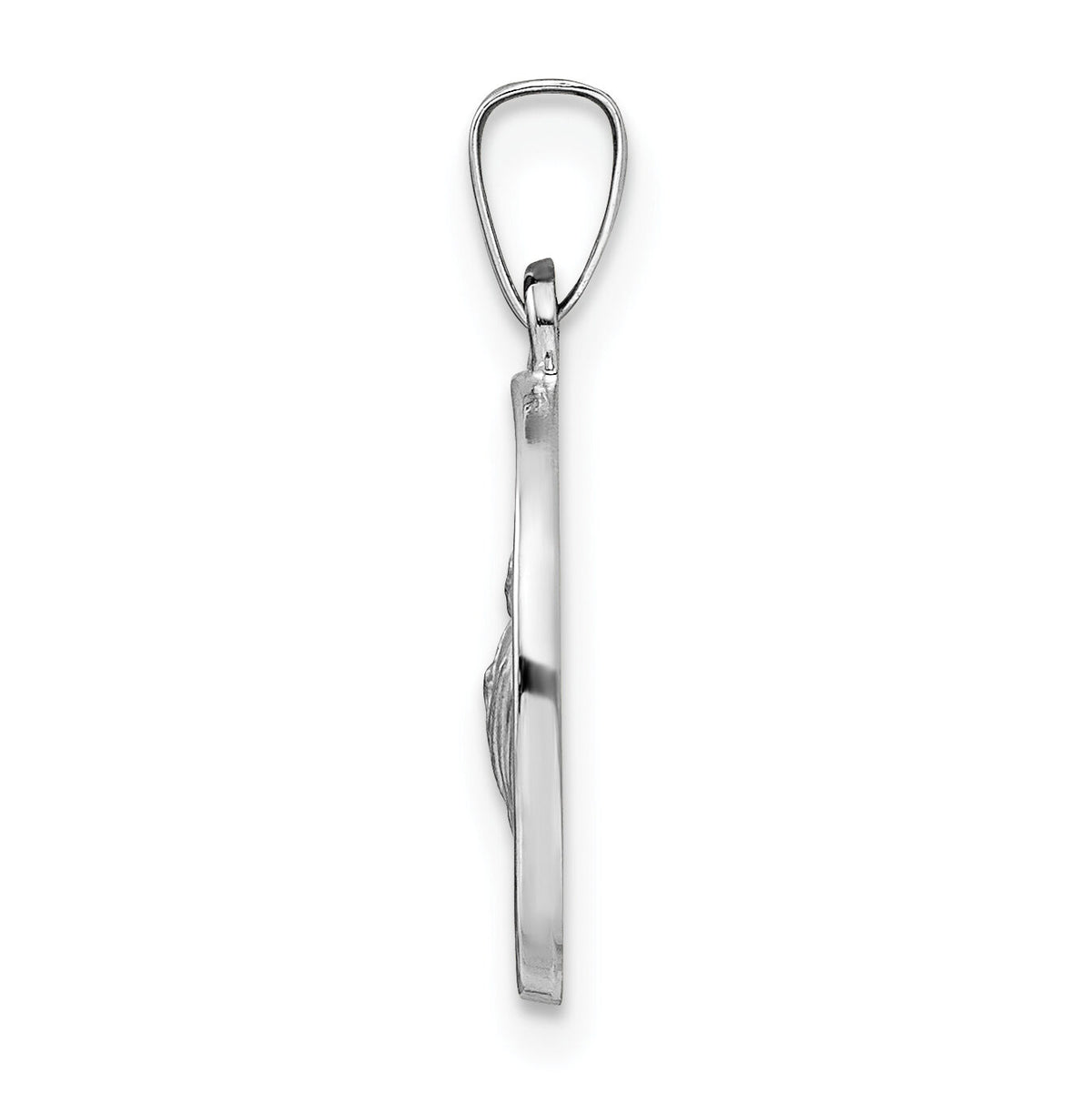 14k White Gold Polished and Satin Hollow St Jude Thaddeus Medal Pendant-XR1935