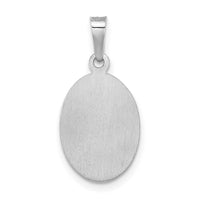 14k White Gold Polished and Satin Hollow Oval St Jude Thaddeus Medal-XR1937