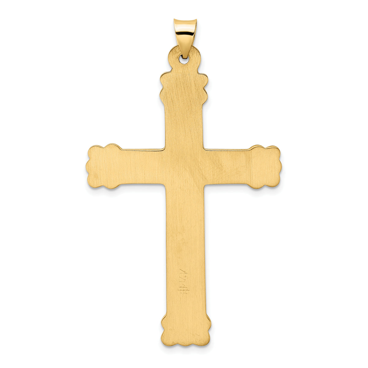 14k Polished and Textured Circle Center Cross Pendant-XR1938