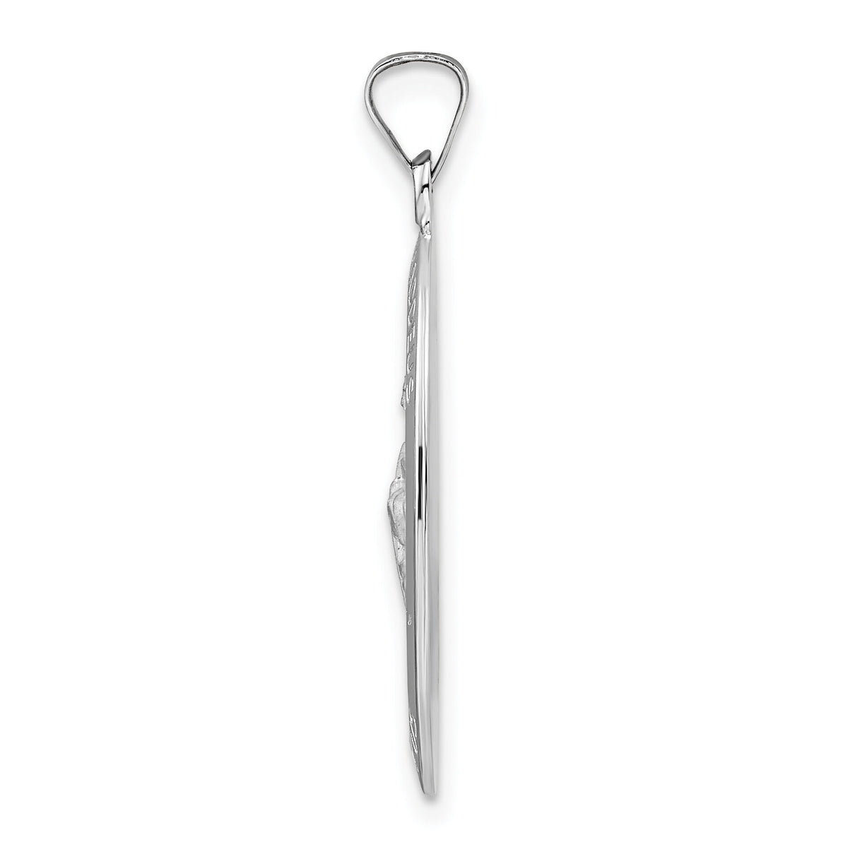 14k White Gold Polished St Jude Oval Solid Medal Pendant-XR1939
