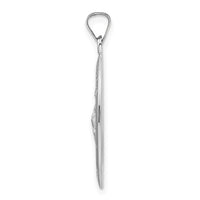 14k White Gold Polished St Jude Oval Solid Medal Pendant-XR1939