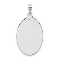 14k White Gold Polished St Jude Oval Solid Medal Pendant-XR1939