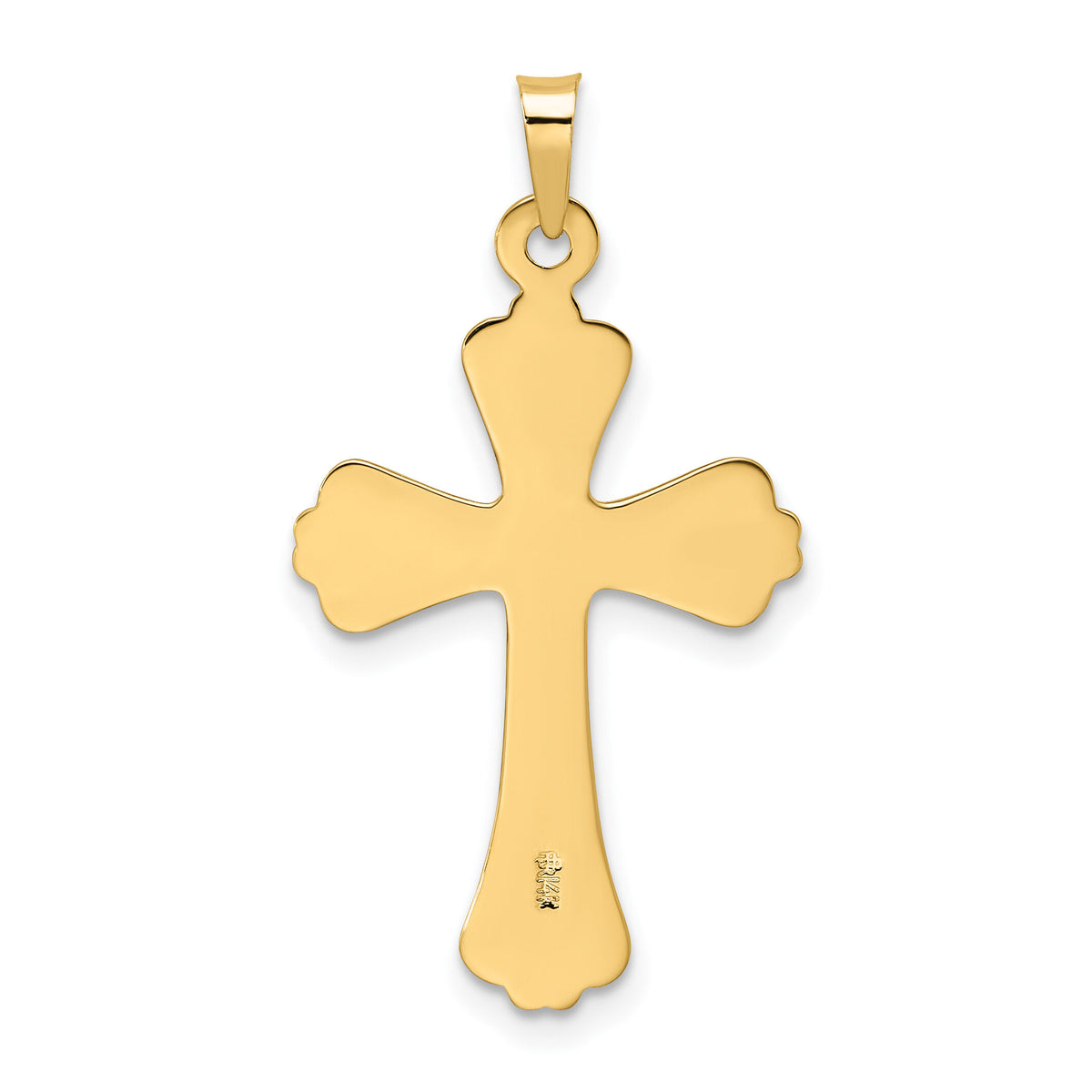 14k Polished Solid Fancy Design Cross Pendant-XR1940