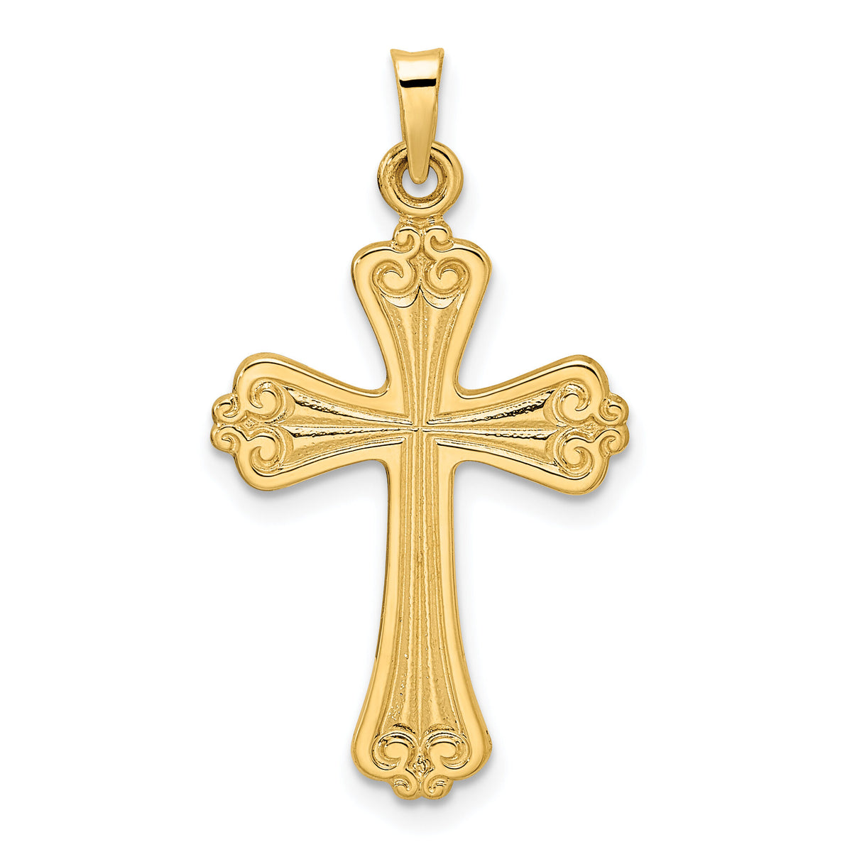 14k Polished Solid Fancy Design Cross Pendant-XR1940