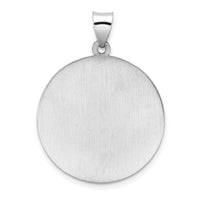 14k White Gold Polished and Satin Hollow St Michael Medal Pendant-XR1941