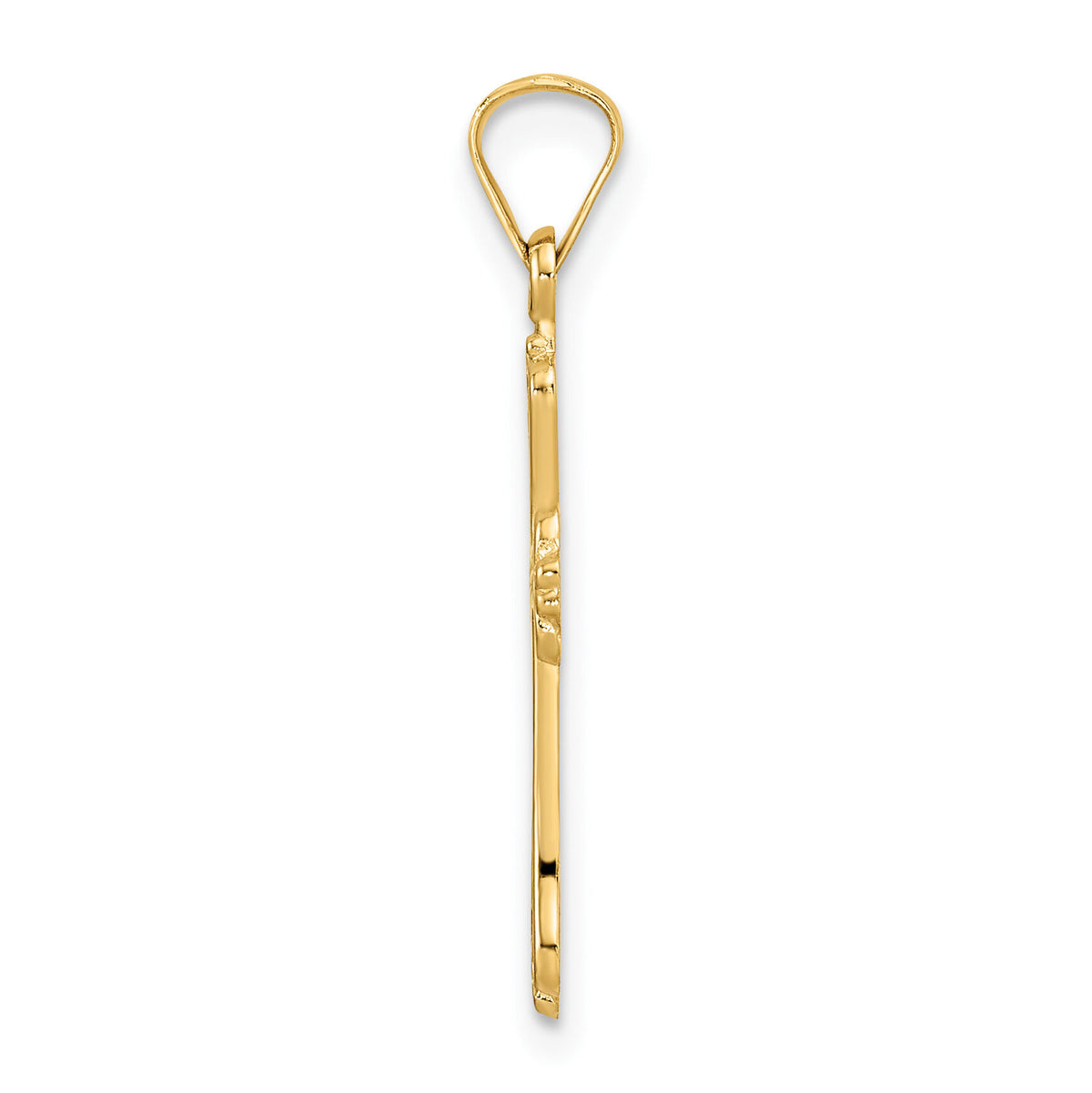 14k Polished Solid Fancy Design Cross Pendant-XR1942