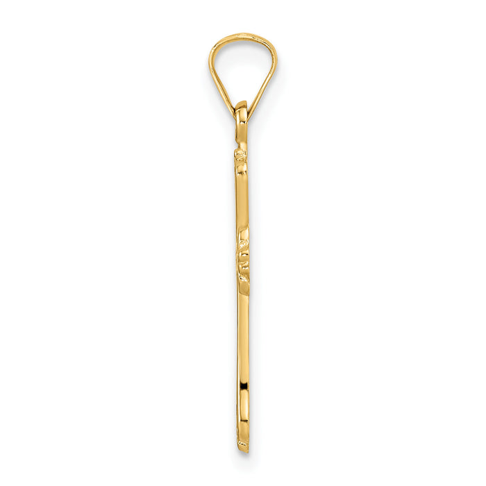 14k Polished Solid Fancy Design Cross Pendant-XR1942