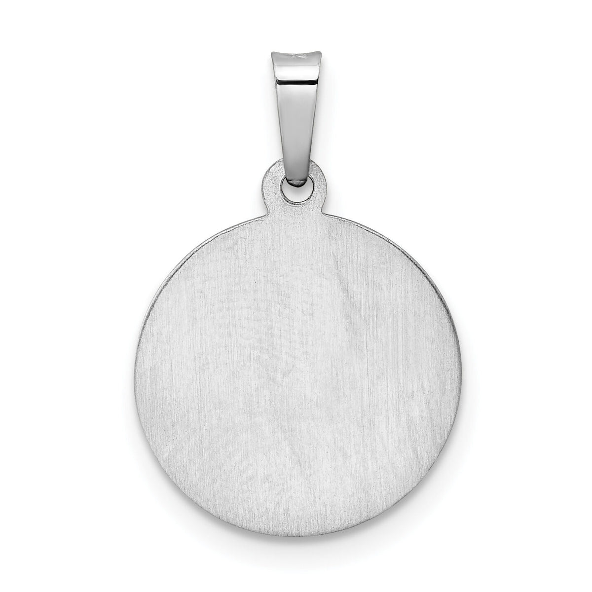 14k White Gold Polished and Satin Hollow St Michael Medal Pendant-XR1943