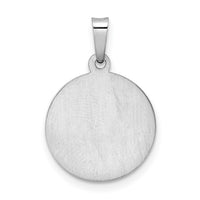 14k White Gold Polished and Satin Hollow St Michael Medal Pendant-XR1943