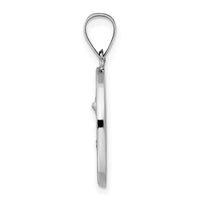 14k White Gold Polished and Satin Hollow St Michael Medal Pendant-XR1945