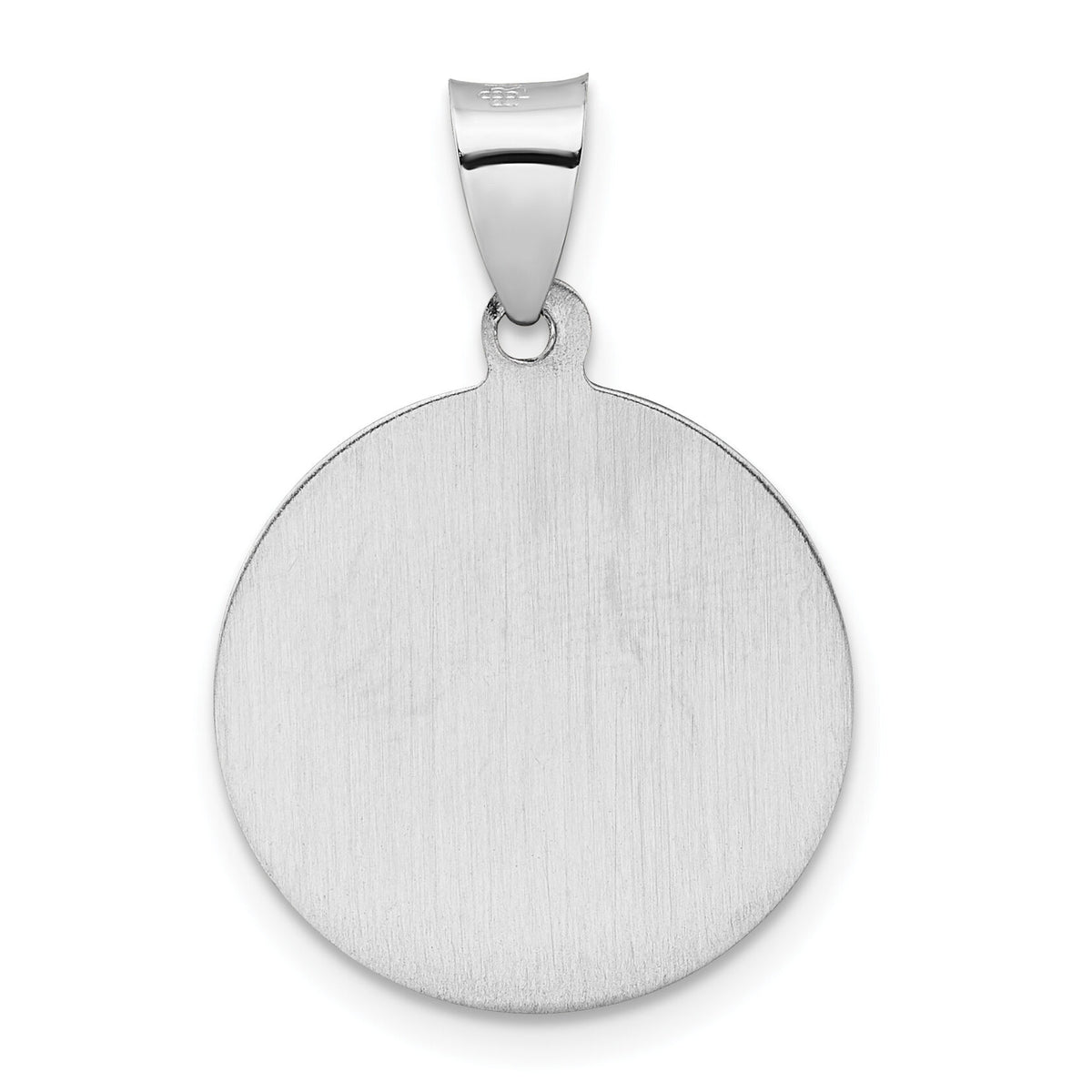 14k White Gold Polished and Satin Hollow St Michael Medal Pendant-XR1945
