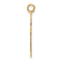 14k Polished and Textured Solid Diamond Shape Cross Pendant-XR1948