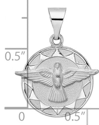 14k White Gold Polished and Satin Hollow Holy Spirit Pendant-XR1955