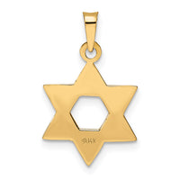 14k Rose Polished Solid Star of David Pendant-XR1957