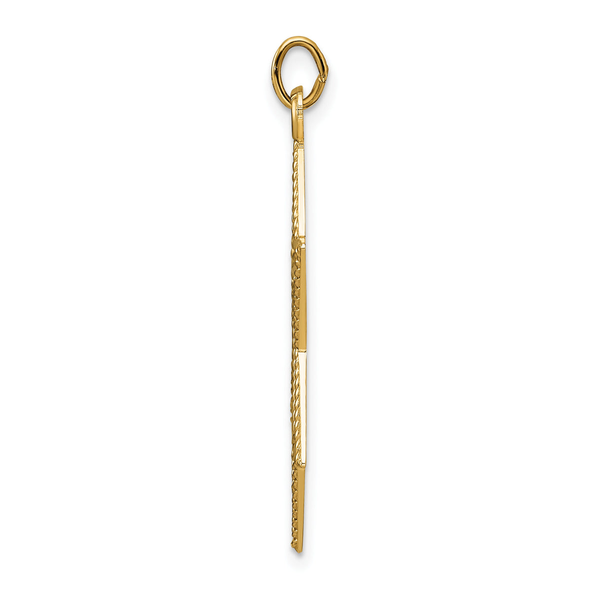14k Polished and Textured Solid Star of David Pendant-XR1959