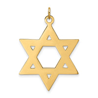 14k Polished and Textured Solid Star of David Pendant-XR1959