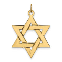 14k Polished Solid Star of David Pendant-XR1961