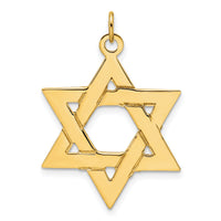 14k Polished Solid Star of David Pendant-XR1961