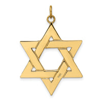14k Polished Solid Star of David Pendant-XR1963