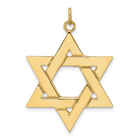 14k Polished Solid Star of David Pendant-XR1963