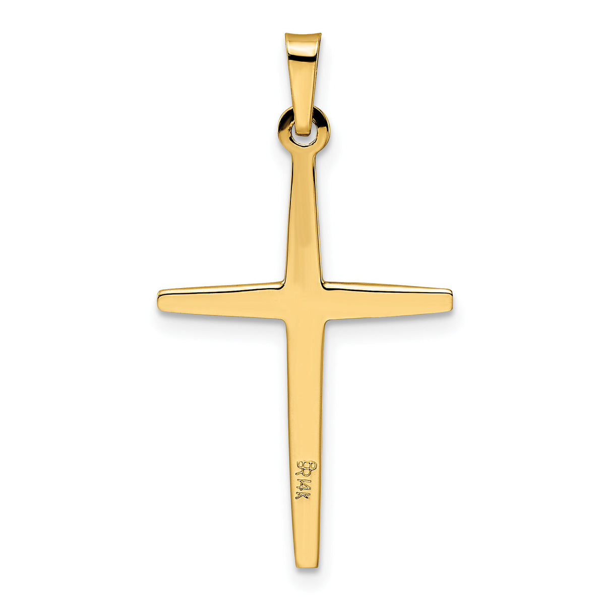 14k Two-tone Polished Solid Diamond Shape Center Cross Pendant-XR1964