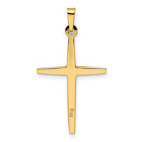 14k Two-tone Polished Solid Diamond Shape Center Cross Pendant-XR1964