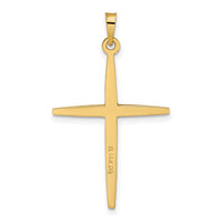14k Two-tone Polished Solid Diamond Shape Center Cross Pendant-XR1966